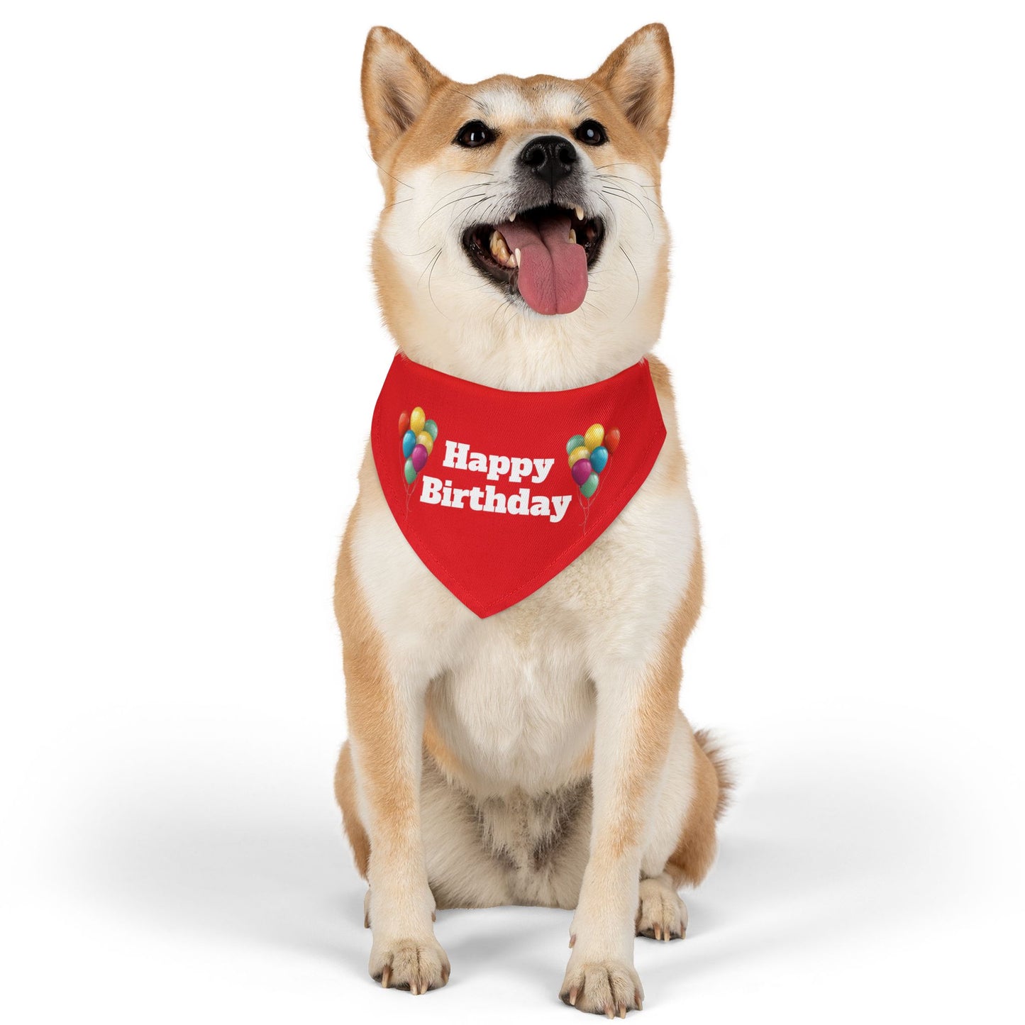 Happy Birthday on Red - Pet Bandana Collar