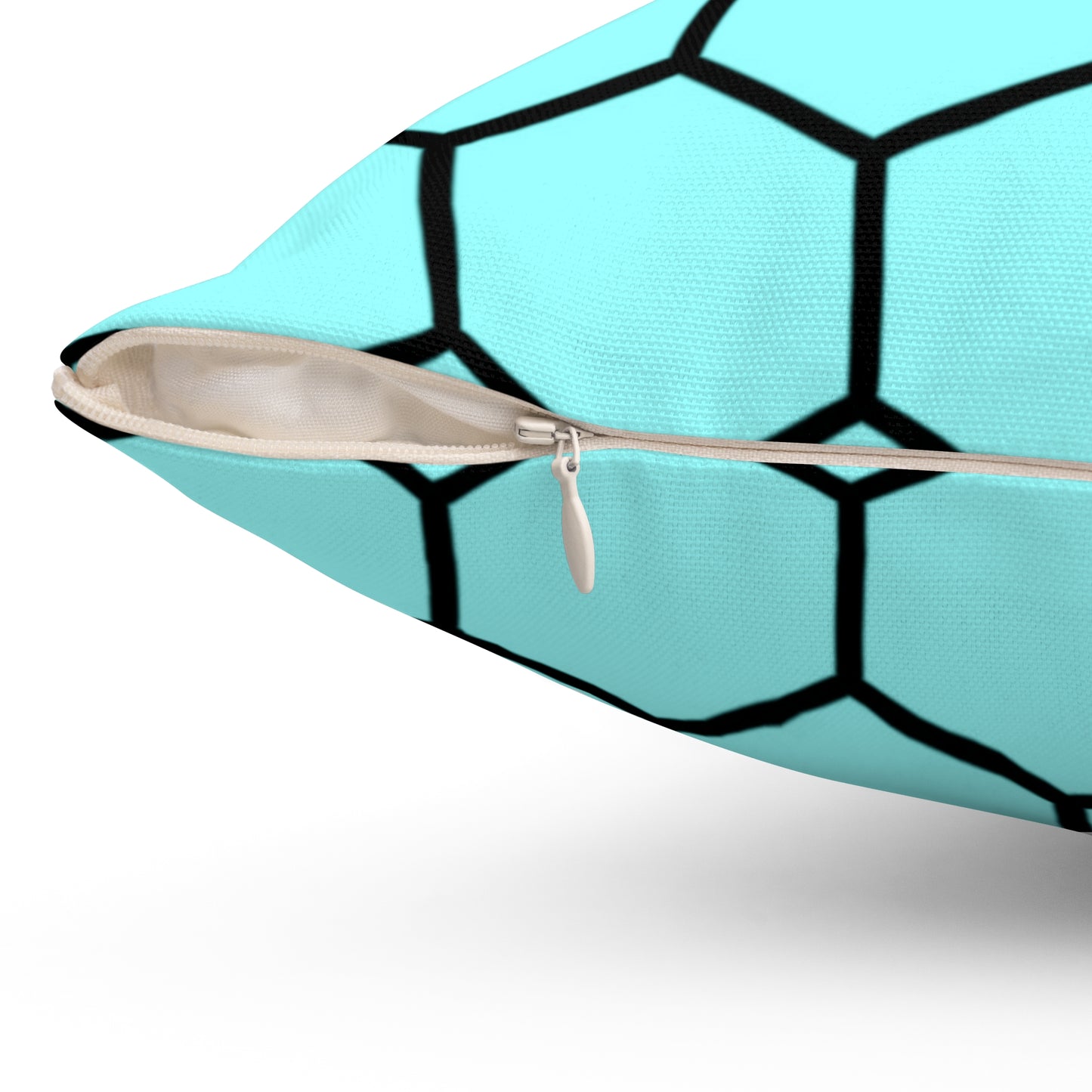 Pale Turquoise and Black Honeycomb - Pillowcase & Pillow