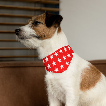 White Stars on Red - Pet Bandana Collar