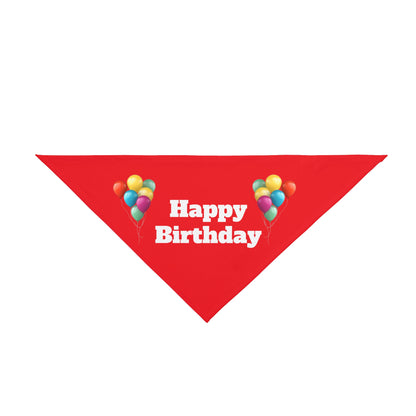 Happy Birthday on Red - Tie Up Pet Bandana