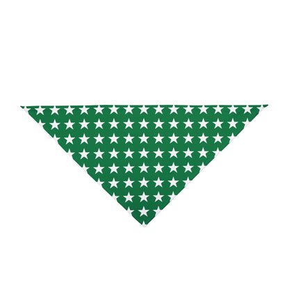 White Stars on Green - Tie Up Pet Bandana