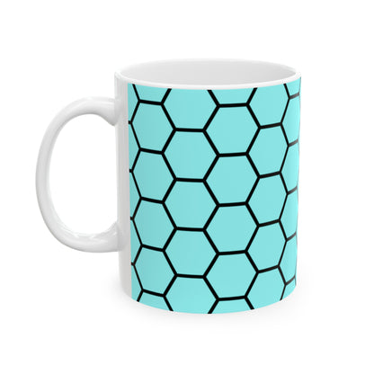 Pale Turquoise and Black Honeycomb