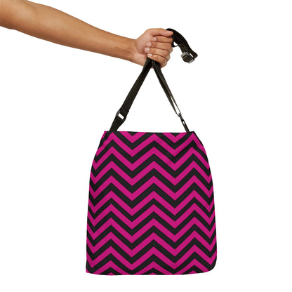 Pink and Black Chevron - Tote Bag