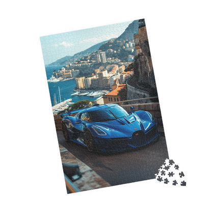 Blue Supercar in Monaco - 1014-Piece Jigsaw Puzzle