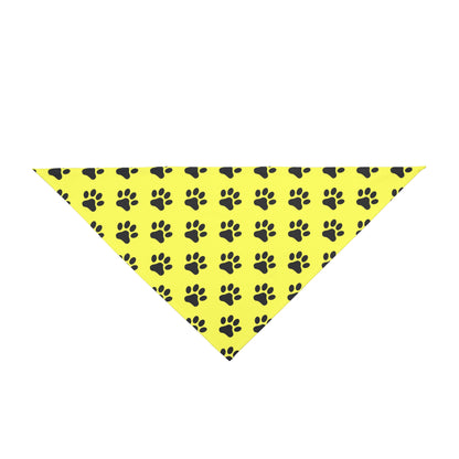 Black Paws on Yellow - Tie Up Pet Bandana