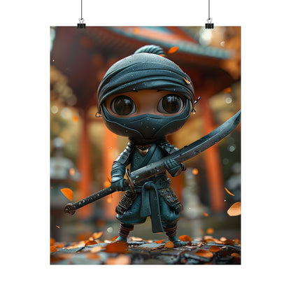 Cute Shadows The Ninja - Physical Print Stunning Premium Poster