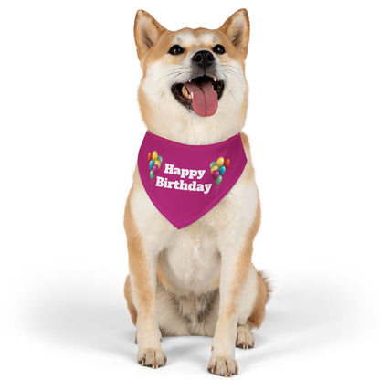 Happy Birthday on Pink - Pet Bandana Collar