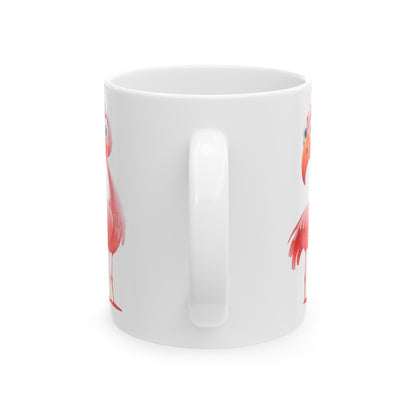 Pink Flamingo on White