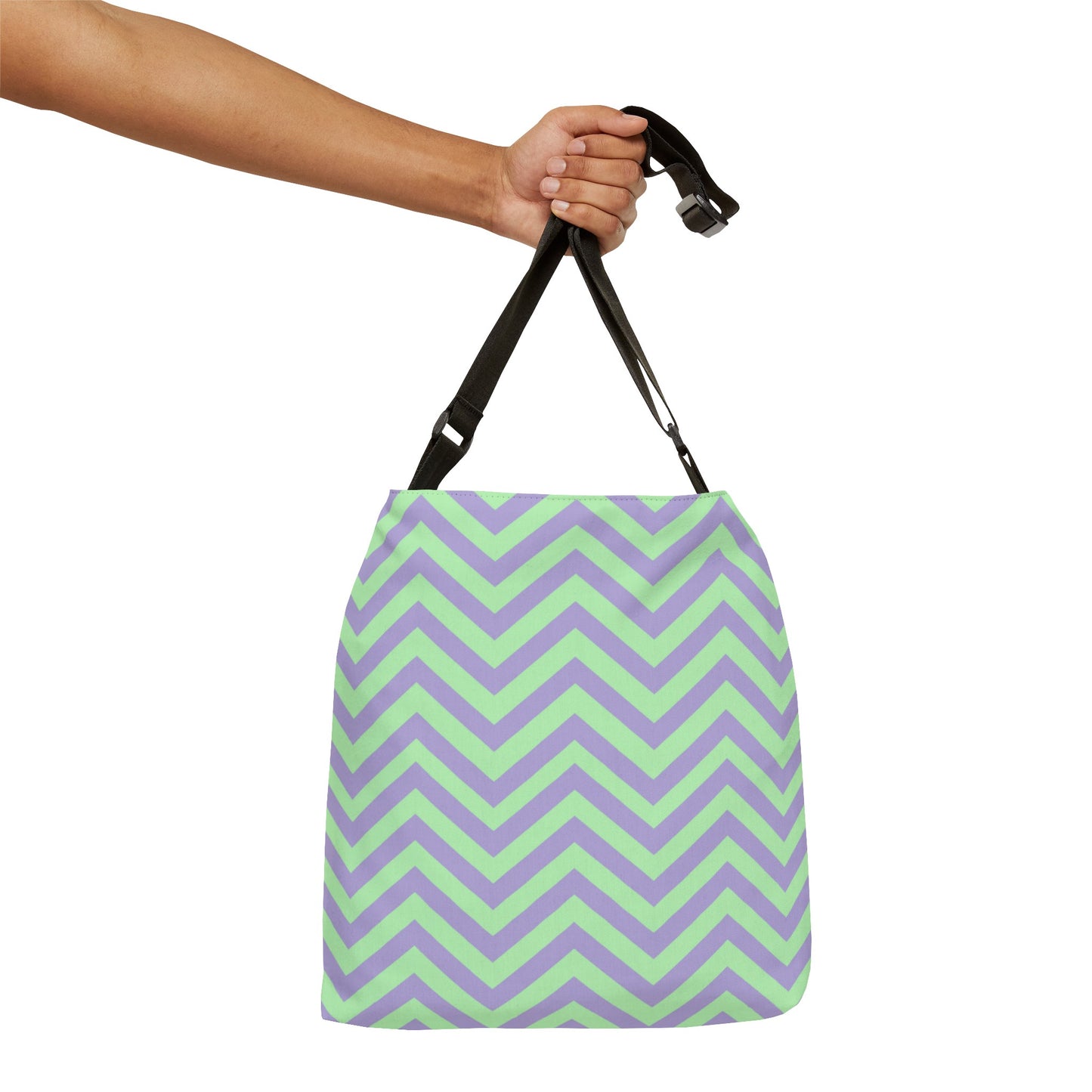 Purple and Green Chevron - Tote Bag