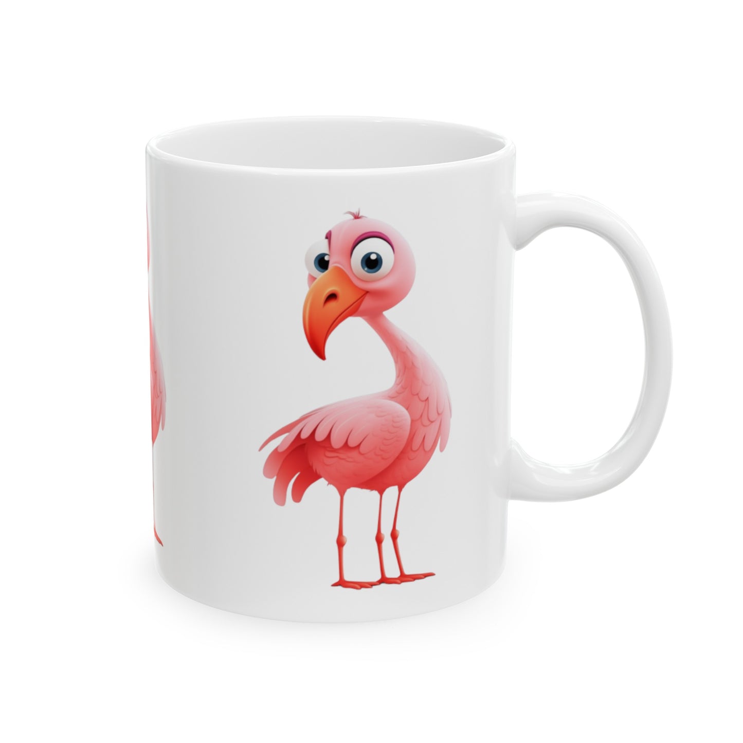 Pink Flamingo on White