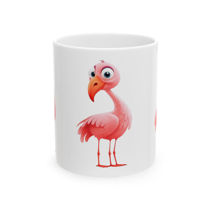 Pink Flamingo on White