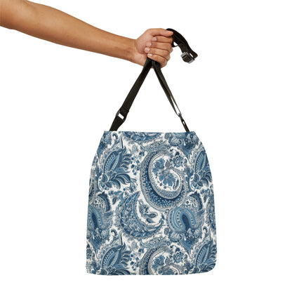 Paisley Print Blue and White - Tote Bag