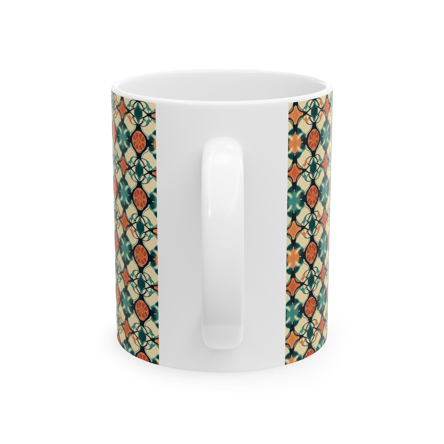 Quatrefoil Print - Green & Orange