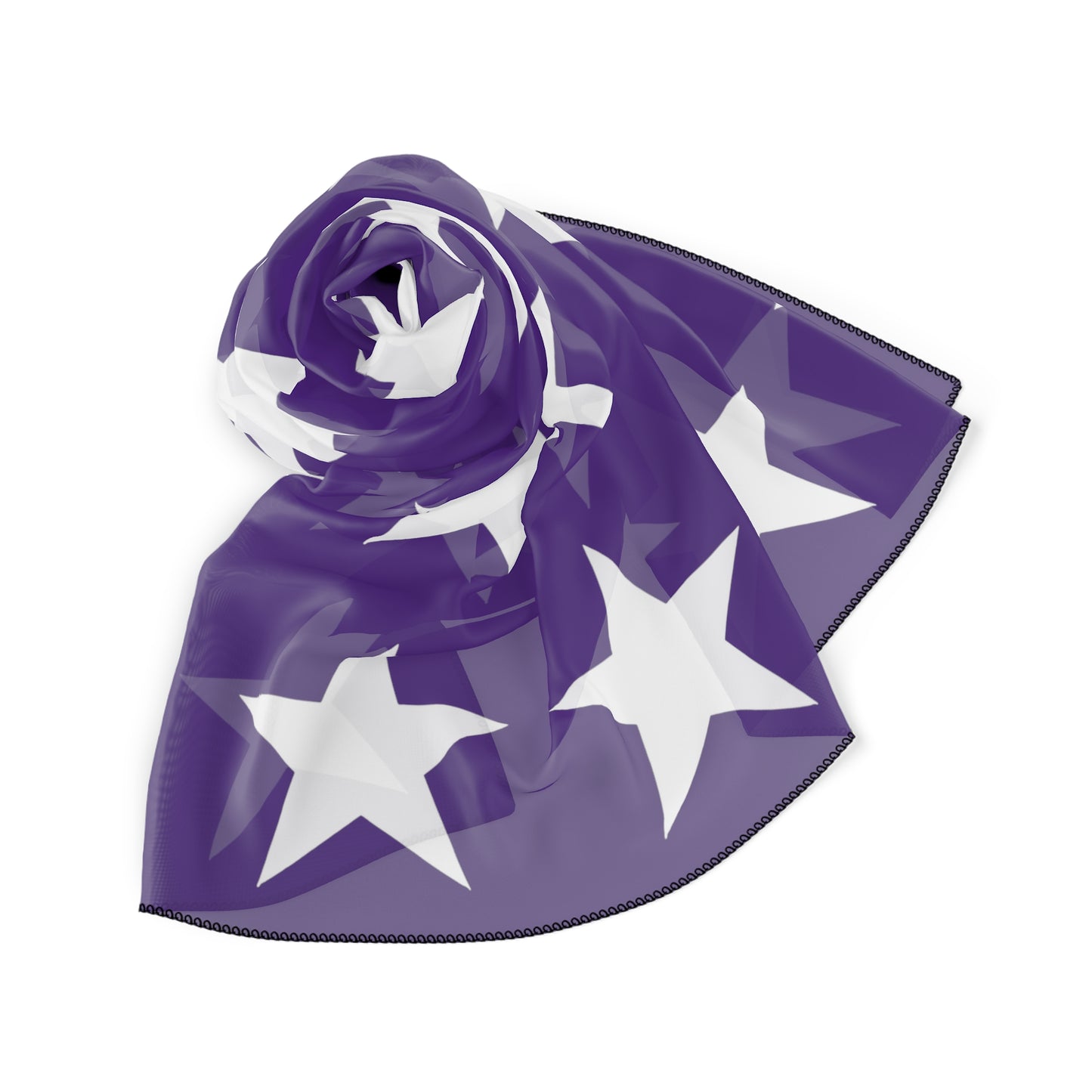 White Stars on Purple Scarf