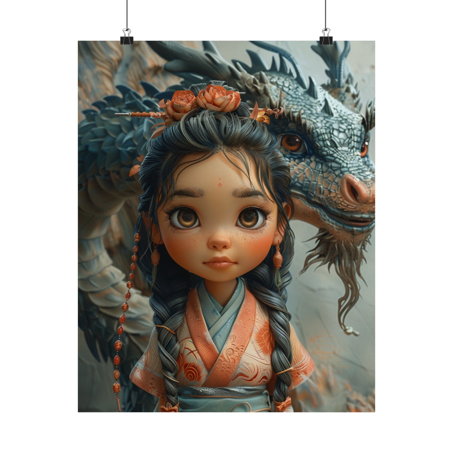 Keiko & Dragon - Physical Print Stunning Premium Poster