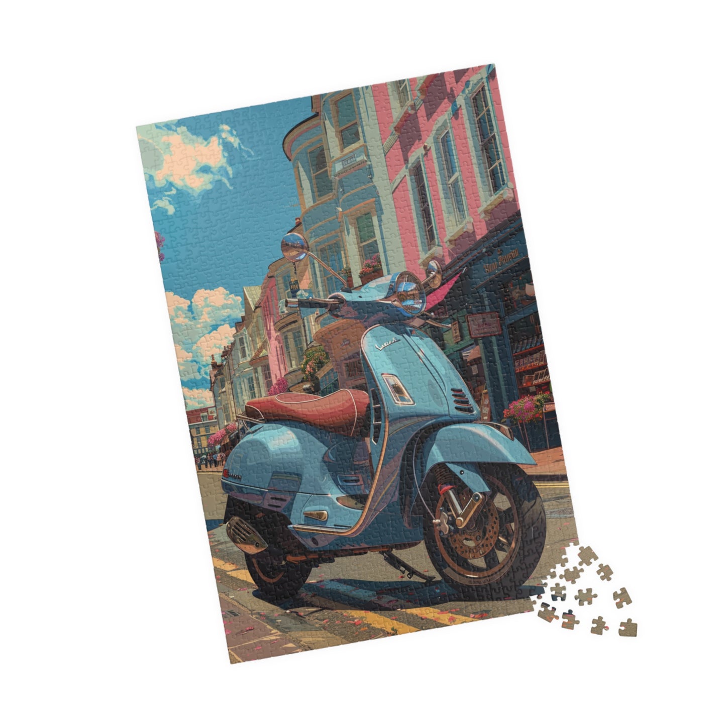 Blue Scooter - 1014-Piece Jigsaw Puzzle