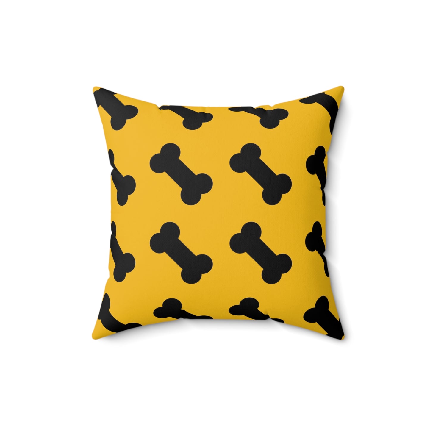 Dog Bone Print on Yellow - Pillowcase & Pillow