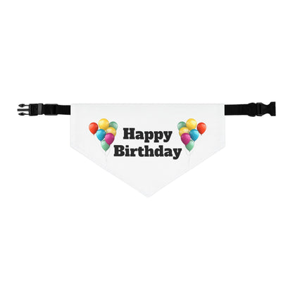 Happy Birthday on White - Pet Bandana Collar