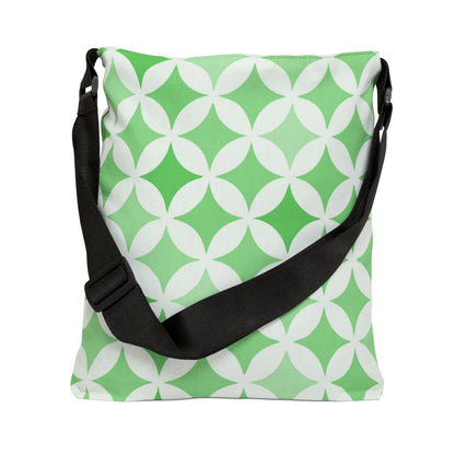 Green and White Seamless Stars - Tote Bag