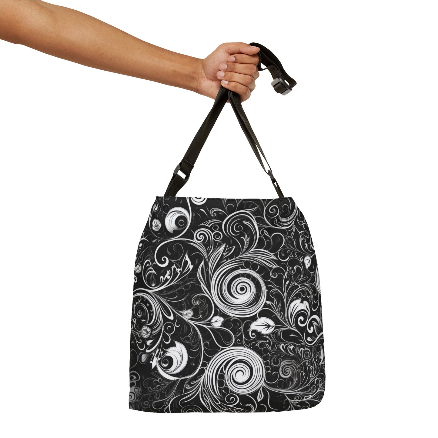 Black & White Rounded Swirls - Tote Bag