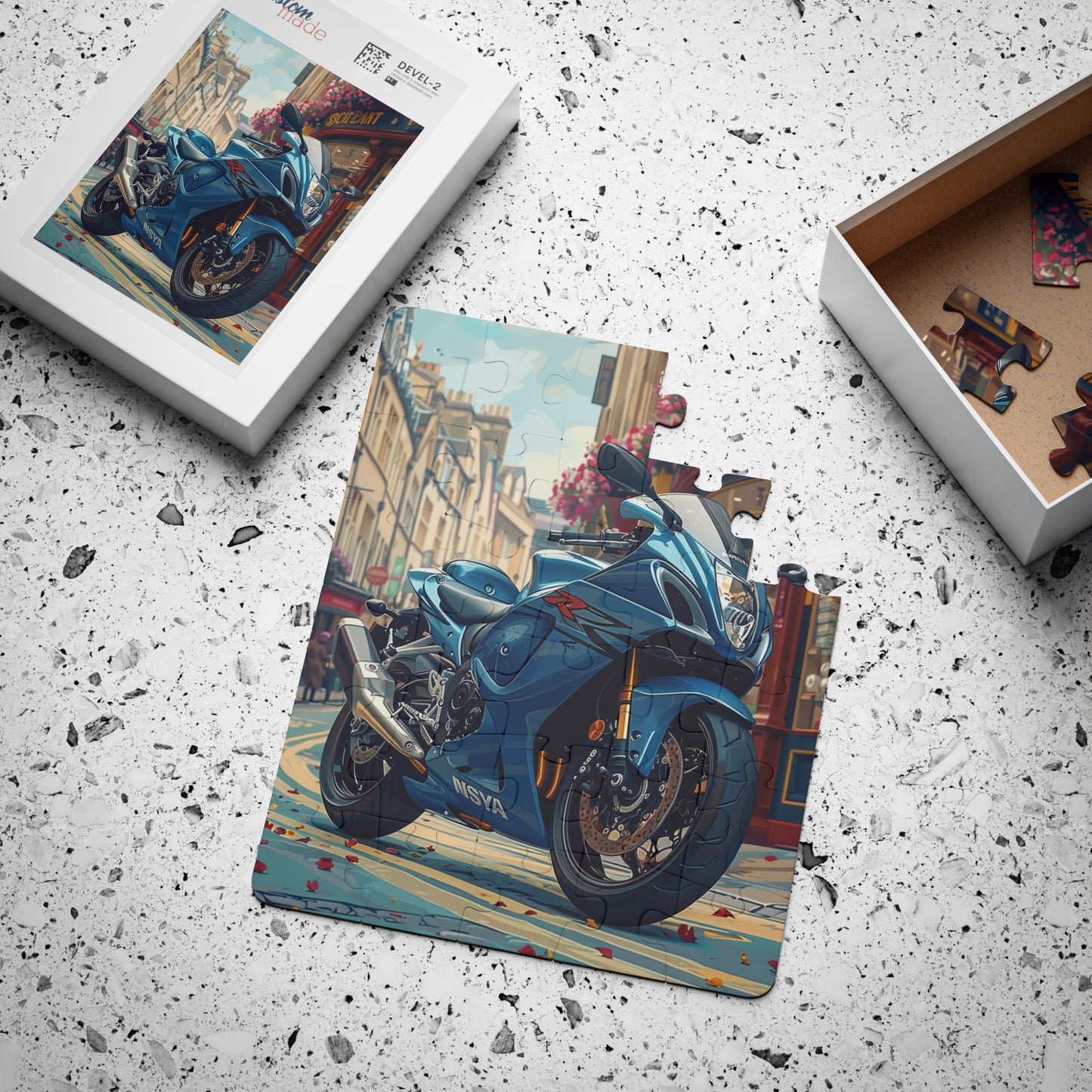 Blue Motorbike - 30-Piece Kids Jigsaw Puzzle