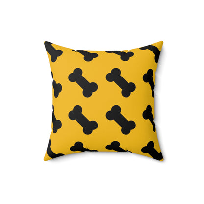 Dog Bone Print on Yellow - Pillowcase & Pillow