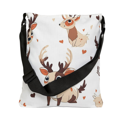 Cute Animated Christmas Reindeers - Tote Bag