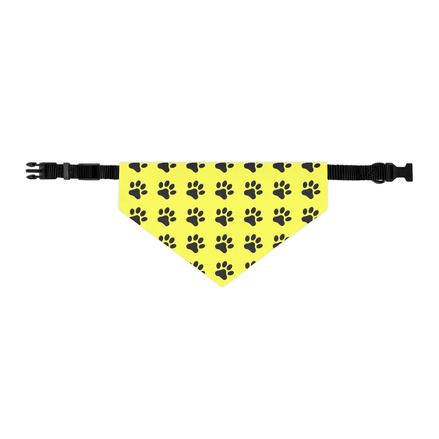 Black Paws on Yellow - Pet Bandana Collar