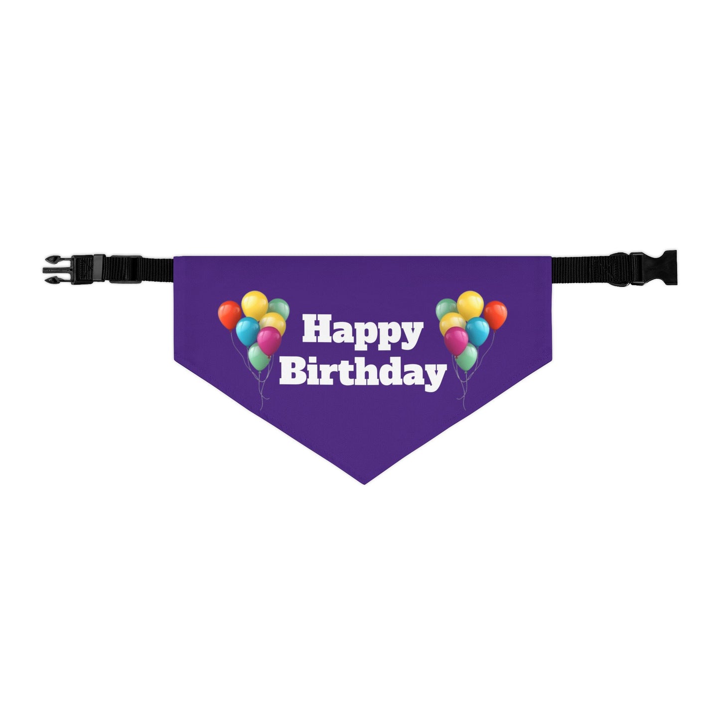 Happy Birthday on Purple - Pet Bandana Collar