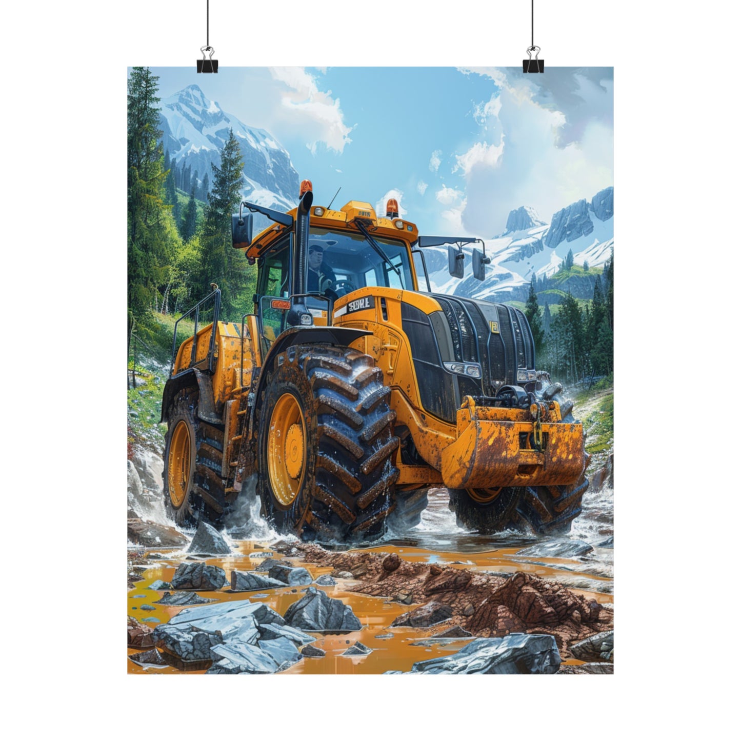 Yellow Tractor - Physical Print Stunning Premium Poster