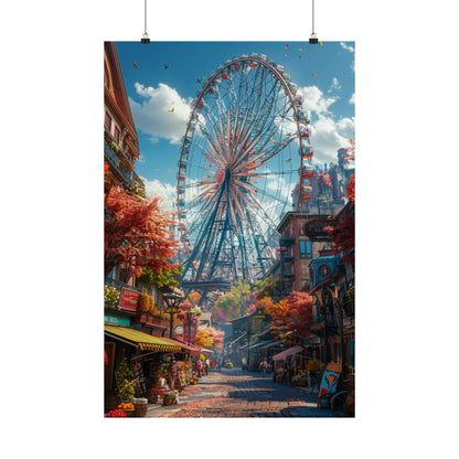 Ferris Wheel City - Physical Print Stunning Premium Poster