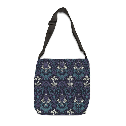 Eggplant Damask Purple Teal Print - Tote Bag