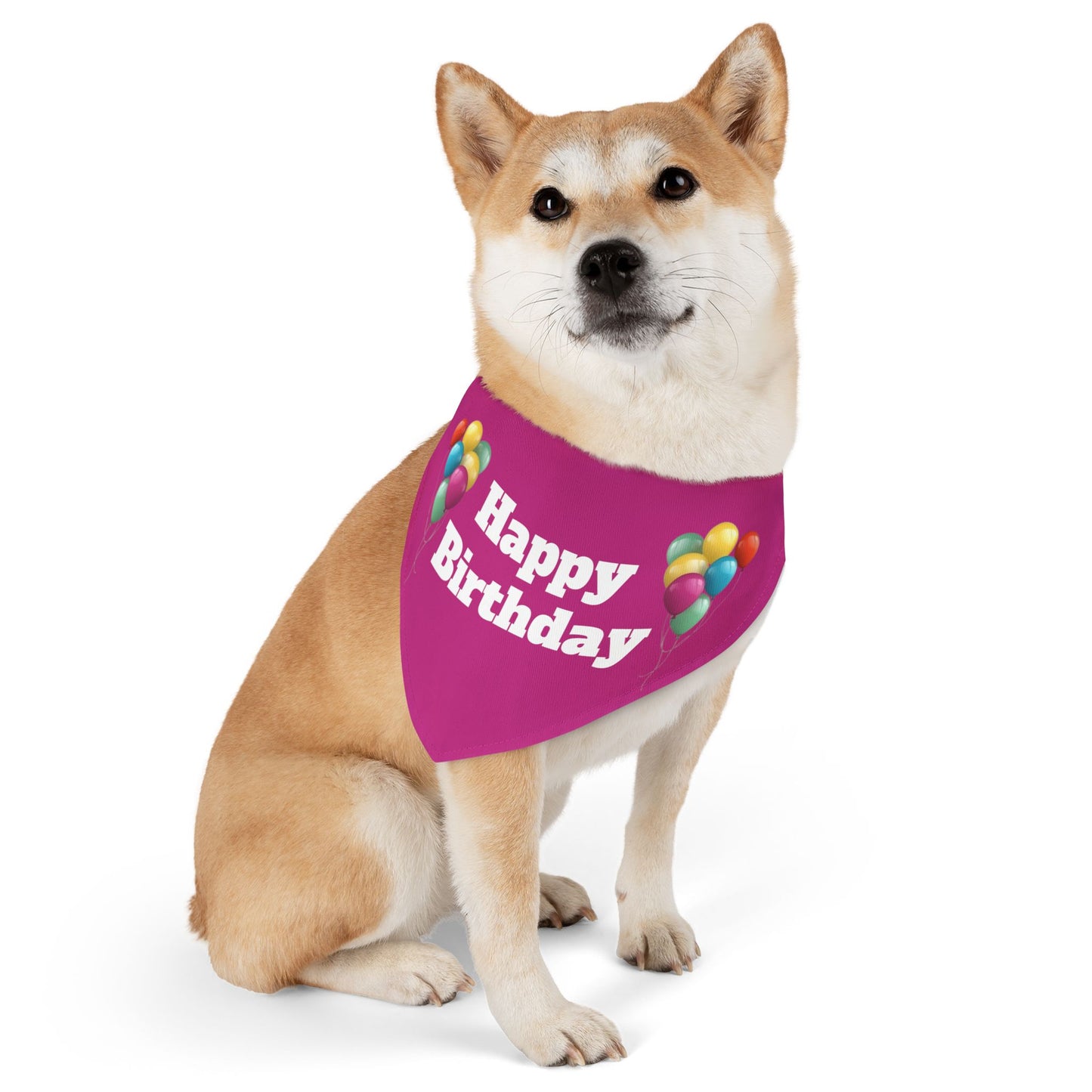 Happy Birthday on Pink - Pet Bandana Collar