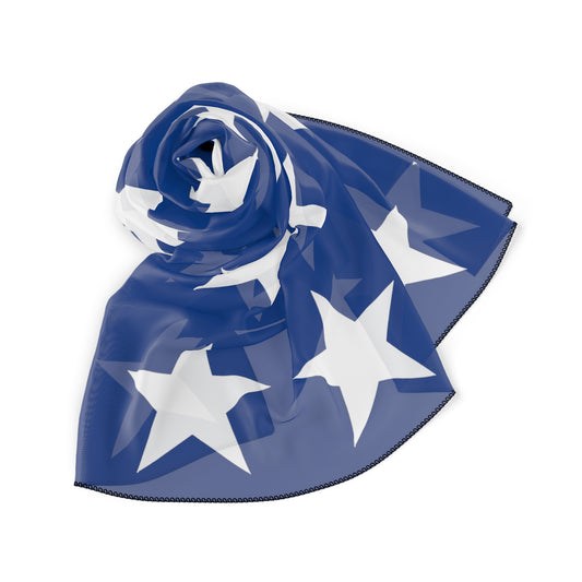 White Stars on Blue Scarf