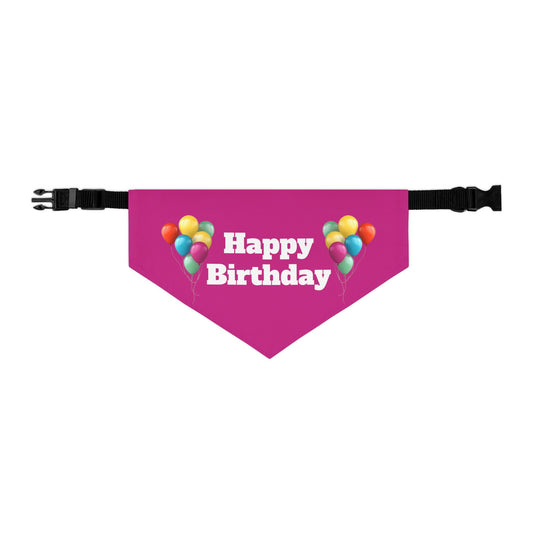 Happy Birthday on Pink - Pet Bandana Collar