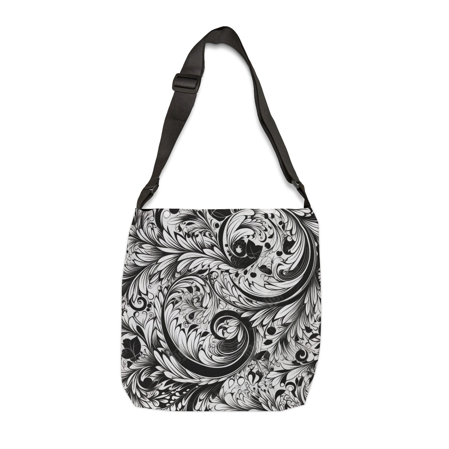 Elegant Black & White Swirl - Tote Bag