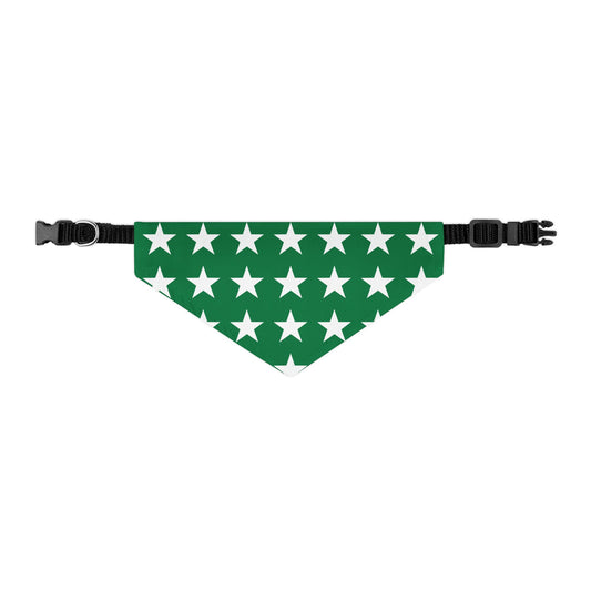 White Stars on Green - Pet Bandana Collar