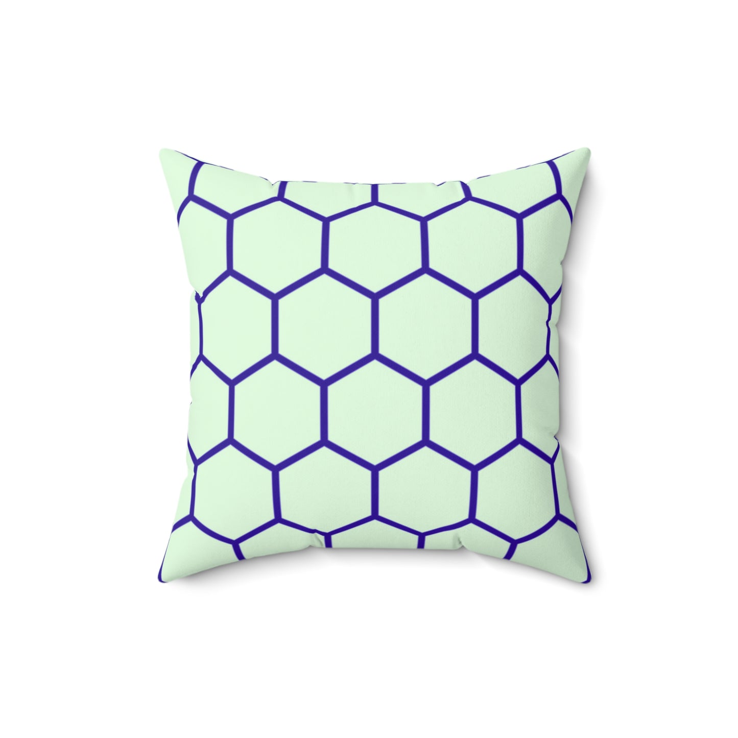 Green and Blue Honeycomb - Polyester Pillowcase & Pillow