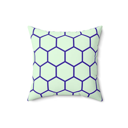 Green and Blue Honeycomb - Polyester Pillowcase & Pillow