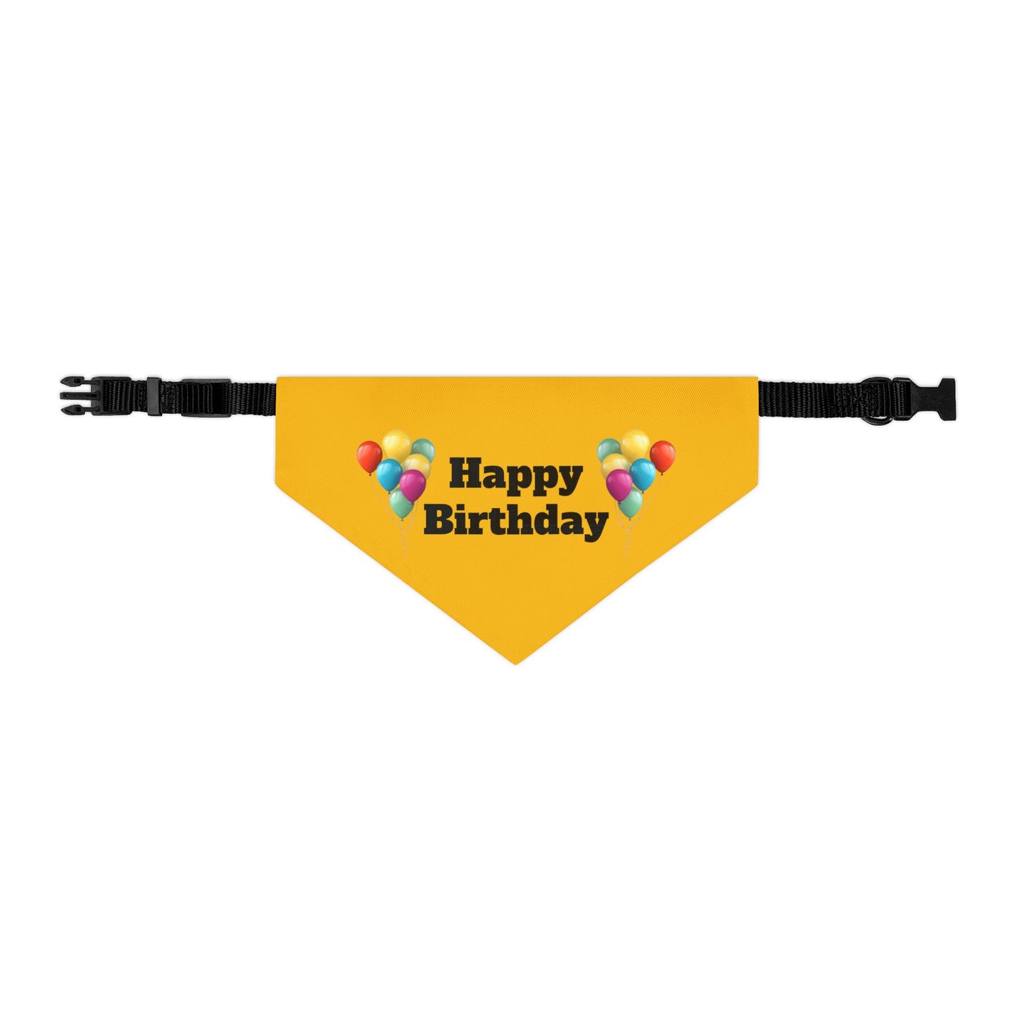 Happy Birthday on Yellow - Pet Bandana Collar