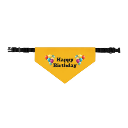 Happy Birthday on Yellow - Pet Bandana Collar