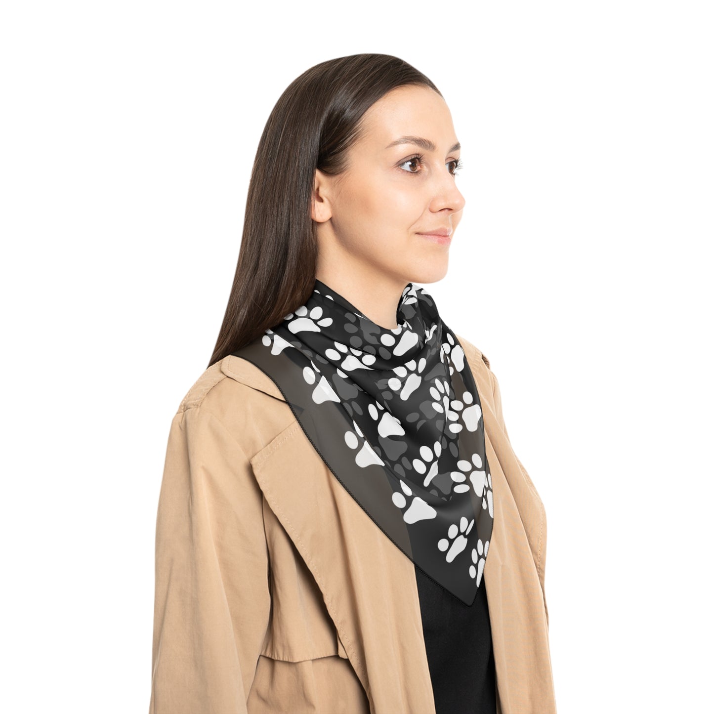 Paw Prints on Black Scarf