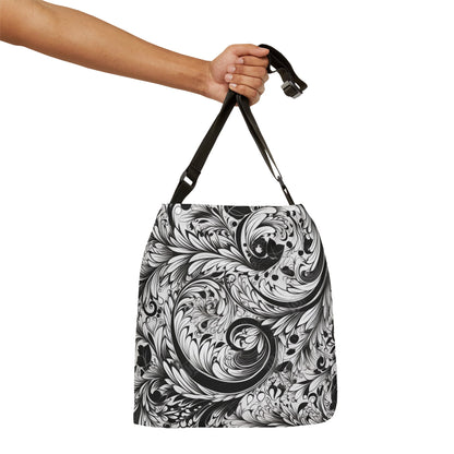 Elegant Black & White Swirl - Tote Bag