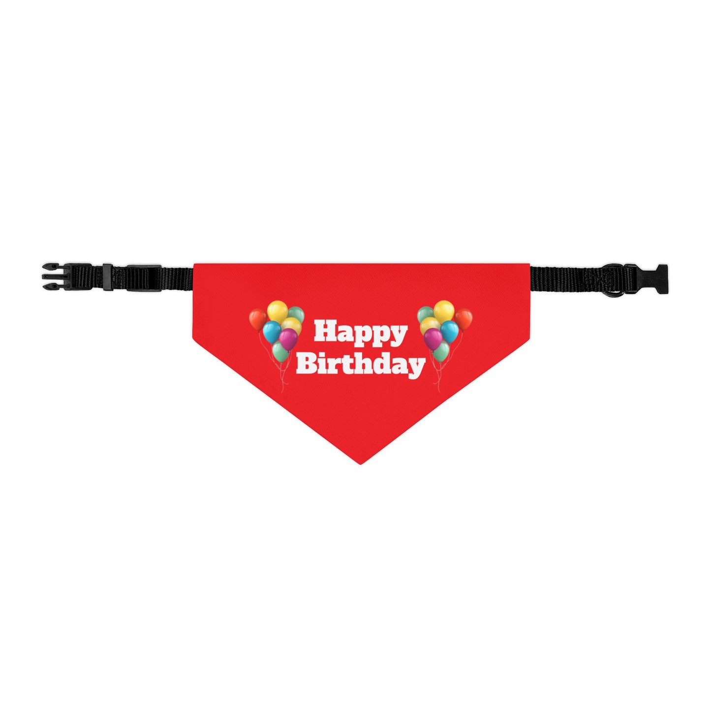 Happy Birthday on Red - Pet Bandana Collar