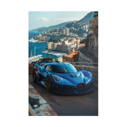 Blue Supercar in Monaco - 1014-Piece Jigsaw Puzzle