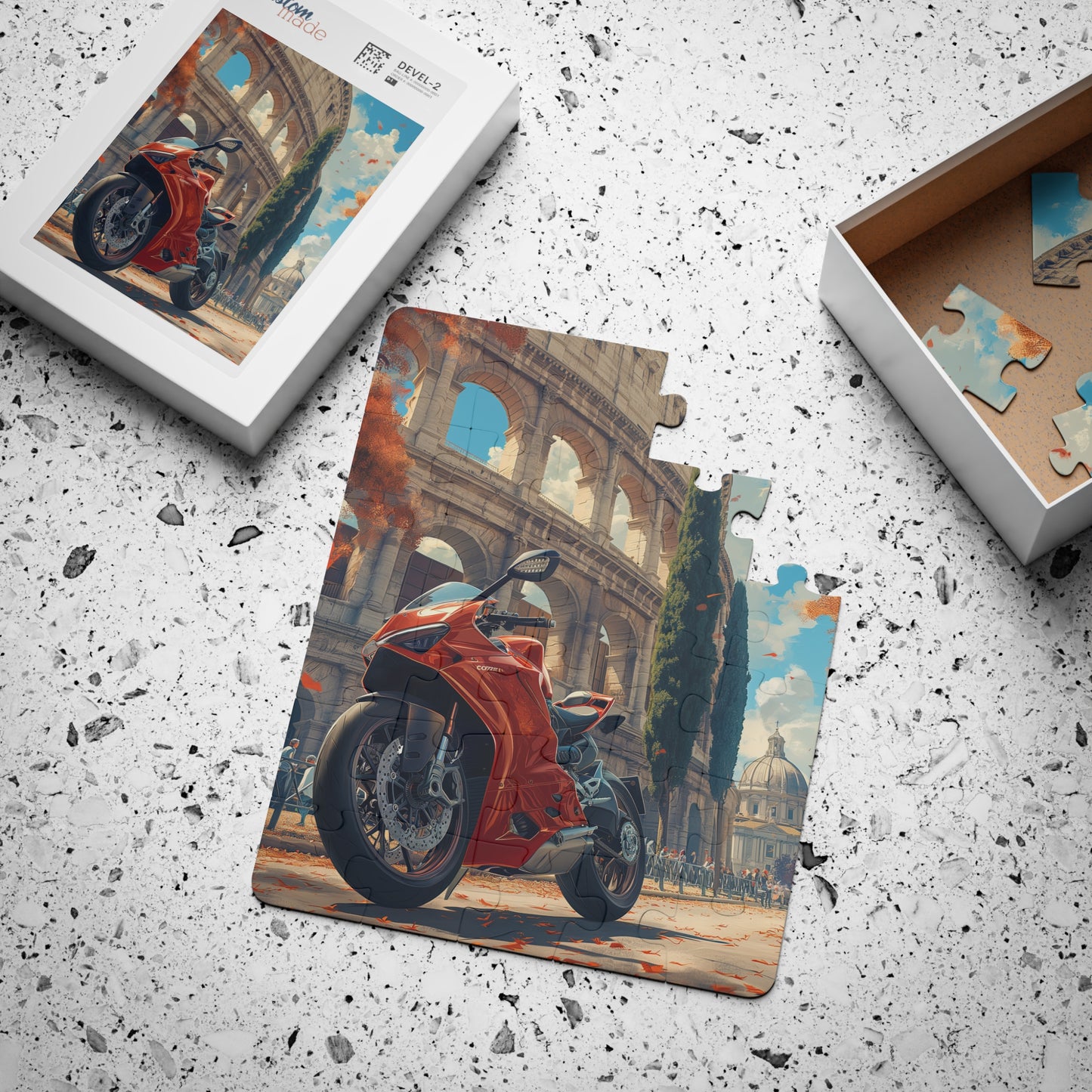 Red Motorbike by The Colosseum - 30-Piece Kids Jigsaw Puzzle