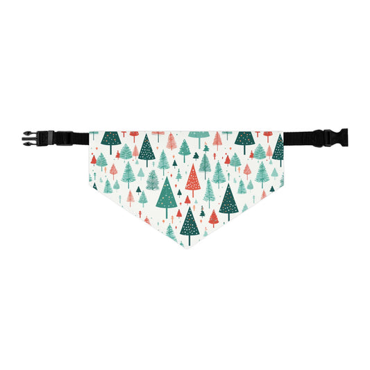 Christmas Trees on White - Pet Bandana Collar