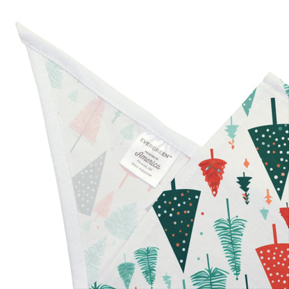 Christmas Trees on White - Tie Up Pet Bandana