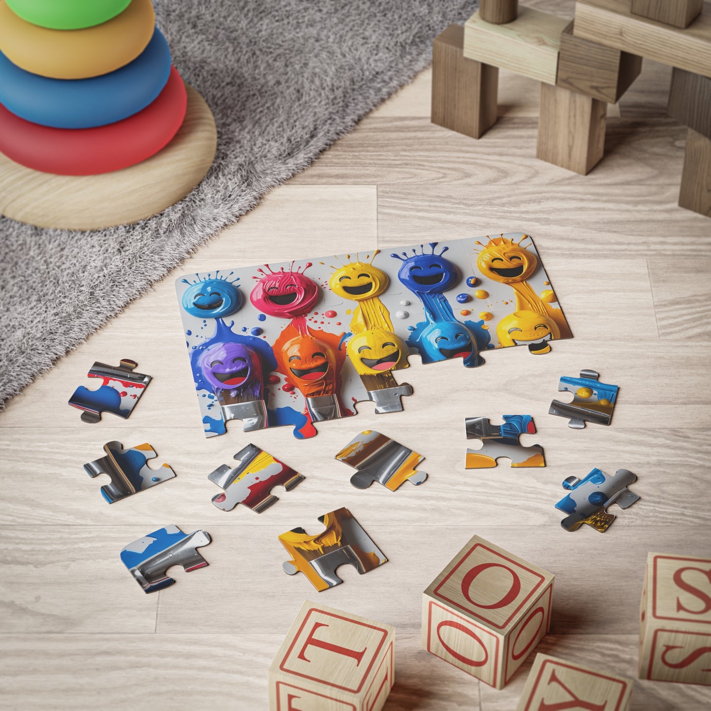 The Smiling Paint Blobs - 30-Piece Kids Jigsaw Puzzle