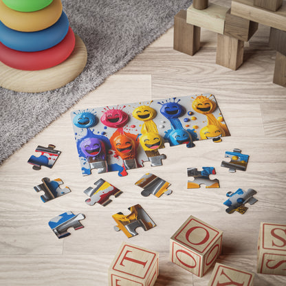 The Smiling Paint Blobs - 30-Piece Kids Jigsaw Puzzle